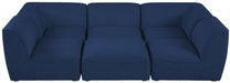 Meridian Furniture - Miramar 109" Navy Linen Textured Fabric Upholstered 6pc. Sectional - 683Navy-Sec6C - GreatFurnitureDeal