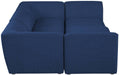 Meridian Furniture - Miramar 109" Navy Linen Textured Fabric Upholstered 6pc. Sectional - 683Navy-Sec6C - GreatFurnitureDeal