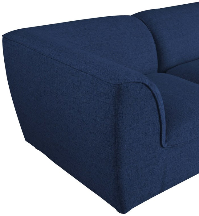 Meridian Furniture - Miramar 109" Navy Linen Textured Fabric Upholstered 6pc. Sectional - 683Navy-Sec6C - GreatFurnitureDeal