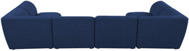 Meridian Furniture - Miramar 142" Navy Linen Textured Fabric Upholstered 6pc. Sectional - 683Navy-Sec6D - GreatFurnitureDeal
