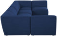 Meridian Furniture - Miramar 142" Navy Linen Textured Fabric Upholstered 6pc. Sectional - 683Navy-Sec6D - GreatFurnitureDeal