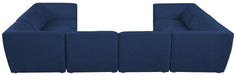 Meridian Furniture - Miramar 142" Navy Linen Textured Fabric Upholstered 8pc. Sectional - 683Navy-Sec8A - GreatFurnitureDeal