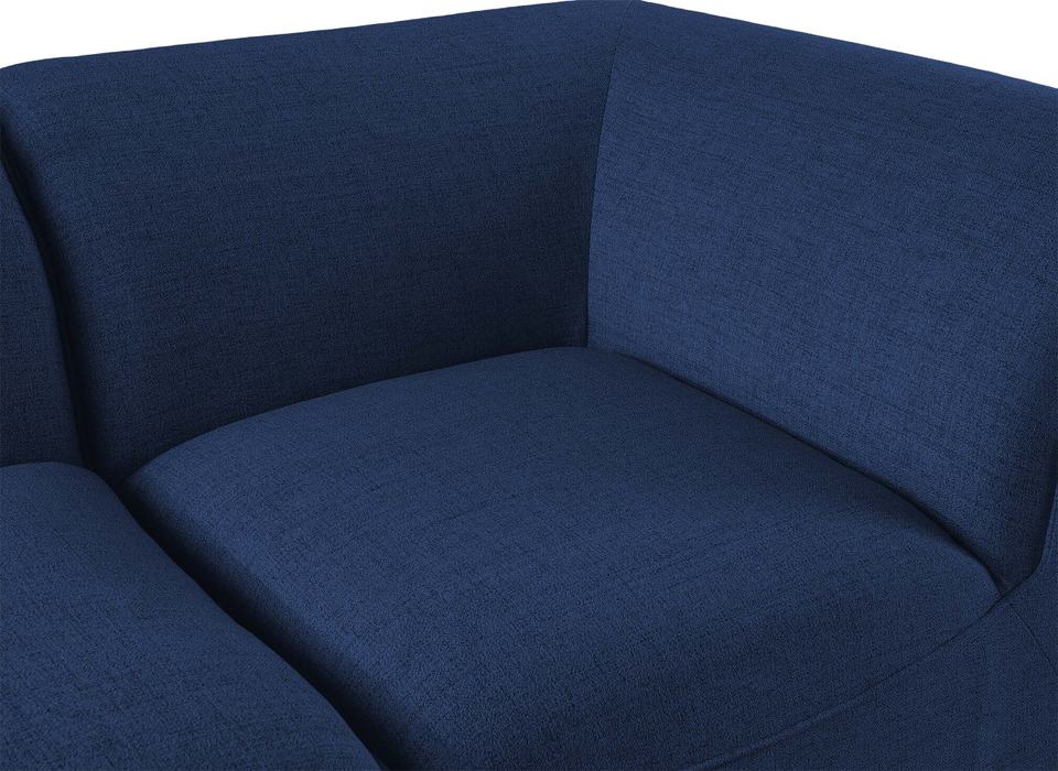 Meridian Furniture - Miramar 142" Navy Linen Textured Fabric Upholstered 8pc. Sectional - 683Navy-Sec8A - GreatFurnitureDeal