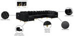 Meridian Furniture - Tremblay 169" Black Velvet Upholstered 7pc. Sectional - 686Black-Sec7A - GreatFurnitureDeal