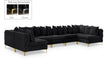 Meridian Furniture - Tremblay 169" Black Velvet Upholstered 7pc. Sectional - 686Black-Sec7A - GreatFurnitureDeal
