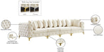Meridian Furniture - Tremblay 139" Cream Velvet Upholstered 4pc. Sofa - 686Cream-S138 - GreatFurnitureDeal