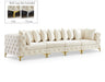 Meridian Furniture - Tremblay 139" Cream Velvet Upholstered 4pc. Sofa - 686Cream-S138 - GreatFurnitureDeal