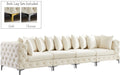 Meridian Furniture - Tremblay 139" Cream Velvet Upholstered 4pc. Sofa - 686Cream-S138 - GreatFurnitureDeal