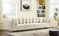 Meridian Furniture - Tremblay 139" Cream Velvet Upholstered 4pc. Sofa - 686Cream-S138 - GreatFurnitureDeal