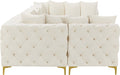 Meridian Furniture - Tremblay 169" Cream Velvet Upholstered 7pc. Sectional - 686Cream-Sec7C - GreatFurnitureDeal