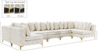 Meridian Furniture - Tremblay 169" Cream Velvet Upholstered 7pc. Sectional - 686Cream-Sec7C - GreatFurnitureDeal