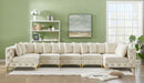 Meridian Furniture - Tremblay 169" Cream Velvet Upholstered 7pc. Sectional - 686Cream-Sec7C - GreatFurnitureDeal