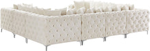 Meridian Furniture - Tremblay 139" Cream Velvet Upholstered 8pc. Sectional - 686Cream-Sec8A - GreatFurnitureDeal