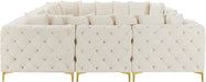 Meridian Furniture - Tremblay 139" Cream Velvet Upholstered 8pc. Sectional - 686Cream-Sec8A - GreatFurnitureDeal
