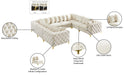 Meridian Furniture - Tremblay 139" Cream Velvet Upholstered 8pc. Sectional - 686Cream-Sec8A - GreatFurnitureDeal