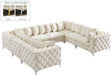 Meridian Furniture - Tremblay 139" Cream Velvet Upholstered 8pc. Sectional - 686Cream-Sec8A - GreatFurnitureDeal