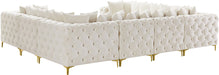 Meridian Furniture - Tremblay 139" Cream Velvet Upholstered 8pc. Sectional - 686Cream-Sec8A - GreatFurnitureDeal