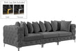 Meridian Furniture - Tremblay 109" Grey Velvet Upholstered 3pc. Sofa - 686Grey-S108 - GreatFurnitureDeal