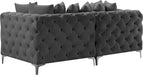 Meridian Furniture - Tremblay 79" Grey Velvet Upholstered 2pc. Sofa - 686Grey-S78 - GreatFurnitureDeal