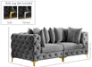 Meridian Furniture - Tremblay 79" Grey Velvet Upholstered 2pc. Sofa - 686Grey-S78 - GreatFurnitureDeal