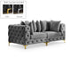 Meridian Furniture - Tremblay 79" Grey Velvet Upholstered 2pc. Sofa - 686Grey-S78 - GreatFurnitureDeal