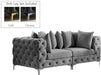 Meridian Furniture - Tremblay 79" Grey Velvet Upholstered 2pc. Sofa - 686Grey-S78 - GreatFurnitureDeal