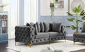 Meridian Furniture - Tremblay 79" Grey Velvet Upholstered 2pc. Sofa - 686Grey-S78 - GreatFurnitureDeal