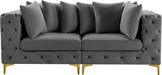 Meridian Furniture - Tremblay 79" Grey Velvet Upholstered 2pc. Sofa - 686Grey-S78 - GreatFurnitureDeal