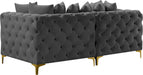 Meridian Furniture - Tremblay 79" Grey Velvet Upholstered 2pc. Sofa - 686Grey-S78 - GreatFurnitureDeal