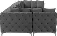 Meridian Furniture - Tremblay 169" Grey Velvet Upholstered 7pc. Sectional - 686Grey-Sec7A - GreatFurnitureDeal