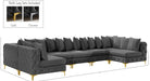 Meridian Furniture - Tremblay 169" Grey Velvet Upholstered 7pc. Sectional - 686Grey-Sec7A - GreatFurnitureDeal