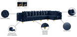 Meridian Furniture - Tremblay 139" Navy Velvet Upholstered 5pc. Sectional - 686Navy-Sec5A - GreatFurnitureDeal