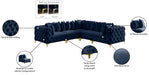 Meridian Furniture - Tremblay 109" Navy Velvet Upholstered 5pc. Sectional - 686Navy-Sec5C - GreatFurnitureDeal
