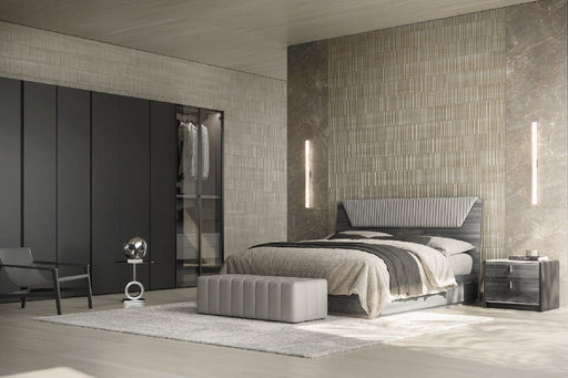 ESF Furniture - Vulcano 5 Piece King Bedroom Set in Luxury Grey Oak - VULCANOKSBED-5SET - GreatFurnitureDeal