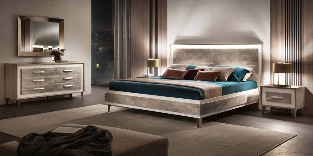 ESF Furniture - ArredoAmbra 3 Piece King Bedroom Set in Bronze - ARREDOAMBRAKS-3SET