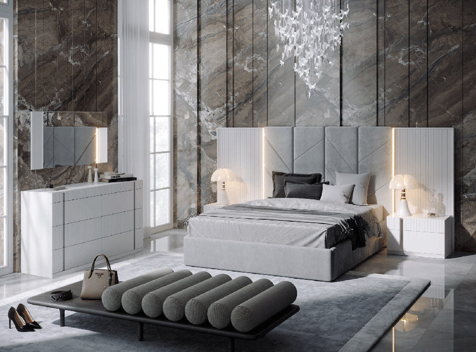 ESF Furniture - Helen King Size Bed in White Matt - HELLENKS - GreatFurnitureDeal
