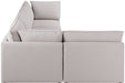 Meridian Furniture - Mackenzie 120" Beige Linen Textured Fabric Upholstered 4pc. Sectional - 688Beige-Sec4A - GreatFurnitureDeal