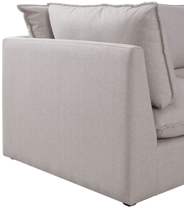 Meridian Furniture - Mackenzie 120" Beige Linen Textured Fabric Upholstered 4pc. Sectional - 688Beige-Sec4A - GreatFurnitureDeal