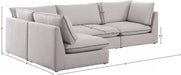 Meridian Furniture - Mackenzie 120" Beige Linen Textured Fabric Upholstered 4pc. Sectional - 688Beige-Sec4A - GreatFurnitureDeal