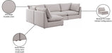 Meridian Furniture - Mackenzie 120" Beige Linen Textured Fabric Upholstered 4pc. Sectional - 688Beige-Sec4A - GreatFurnitureDeal