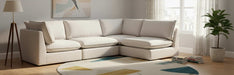 Meridian Furniture - Mackenzie 120" Beige Linen Textured Fabric Upholstered 4pc. Sectional - 688Beige-Sec4A - GreatFurnitureDeal
