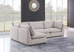 Meridian Furniture - Mackenzie 120" Beige Linen Textured Fabric Upholstered 4pc. Sectional - 688Beige-Sec4A - GreatFurnitureDeal