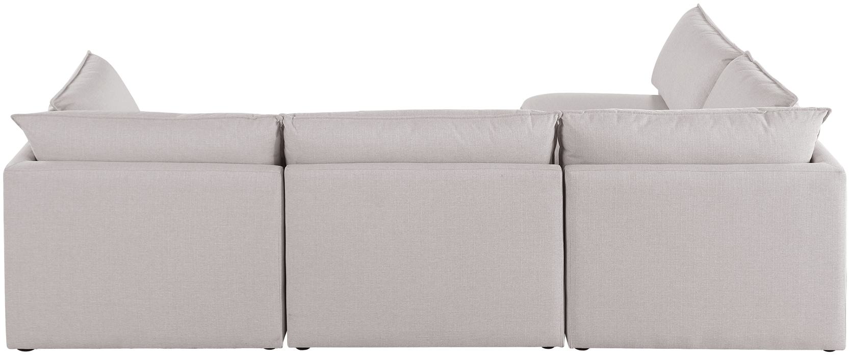 Meridian Furniture - Mackenzie 120" Beige Linen Textured Fabric Upholstered 4pc. Sectional - 688Beige-Sec4A - GreatFurnitureDeal
