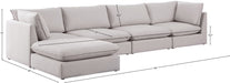Meridian Furniture - Mackenzie 160" Beige Linen Textured Fabric Upholstered 5pc. Sectional - 688Beige-Sec5B - GreatFurnitureDeal