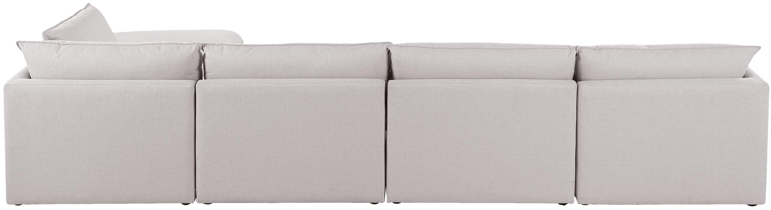 Meridian Furniture - Mackenzie 160" Beige Linen Textured Fabric Upholstered 5pc. Sectional - 688Beige-Sec5B - GreatFurnitureDeal