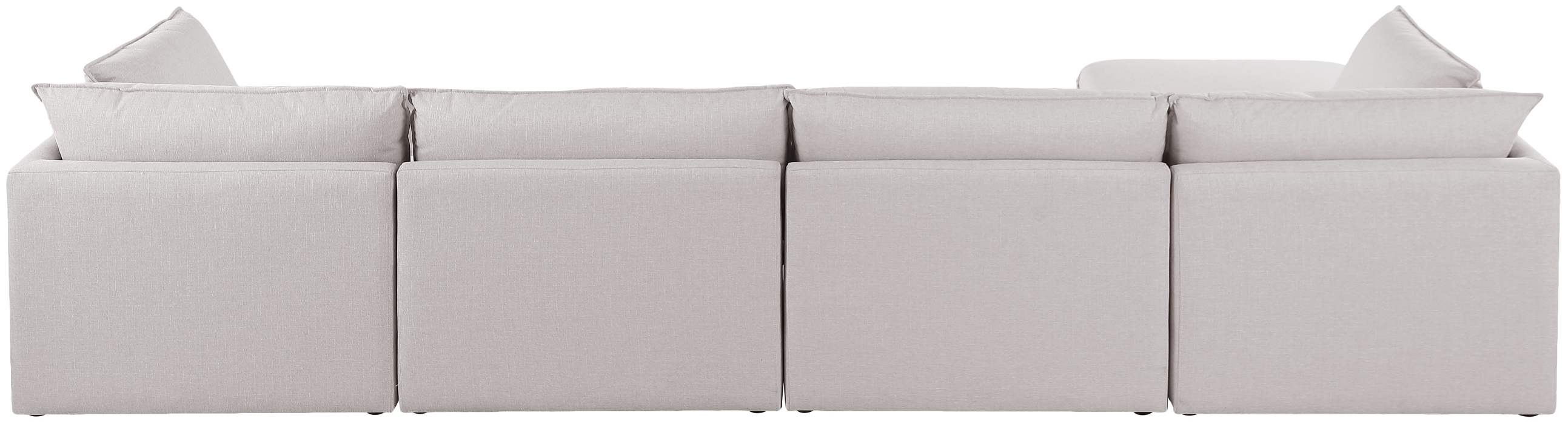 Meridian Furniture - Mackenzie 160" Beige Linen Textured Fabric Upholstered 5pc. Sectional - 688Beige-Sec5B - GreatFurnitureDeal