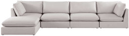 Meridian Furniture - Mackenzie 160" Beige Linen Textured Fabric Upholstered 5pc. Sectional - 688Beige-Sec5B - GreatFurnitureDeal