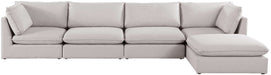 Meridian Furniture - Mackenzie 160" Beige Linen Textured Fabric Upholstered 5pc. Sectional - 688Beige-Sec5B - GreatFurnitureDeal