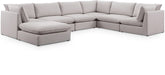 Meridian Furniture - Mackenzie 160" Beige Linen Textured Fabric Upholstered 7pc. Sectional - 688Beige-Sec7B - GreatFurnitureDeal