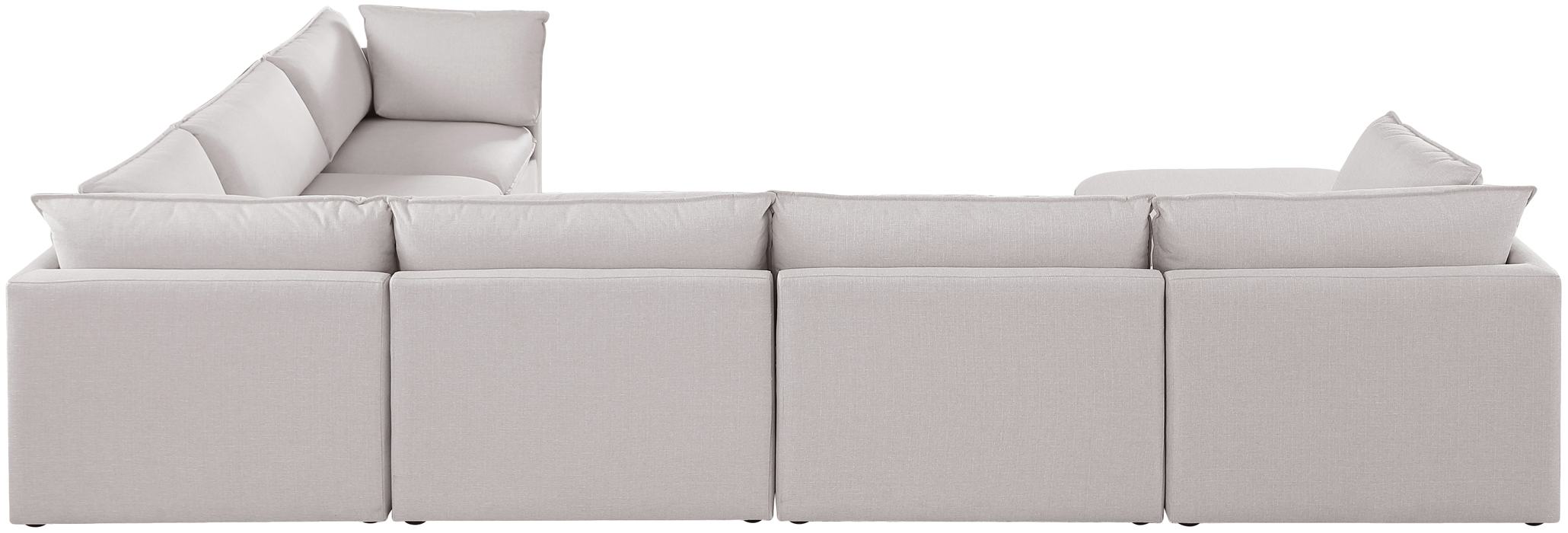 Meridian Furniture - Mackenzie 160" Beige Linen Textured Fabric Upholstered 7pc. Sectional - 688Beige-Sec7B - GreatFurnitureDeal